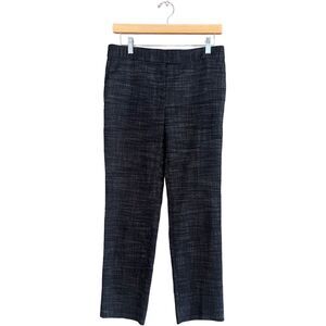 Ann Taylor Pants Womens 2 Black Heather Flat Front Pockets Straight Leg
